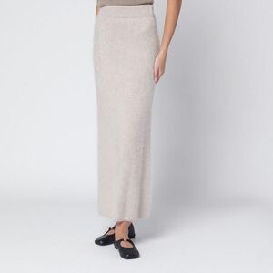 ALMADA LABEL Women's Maxi Knit Skirt Women Beige Skirts